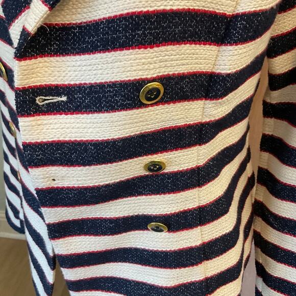 Cabi Cruise Tweed Blazer Nautical Striped Jacket Womens lady jacket beach preppy - Picture 13 of 14